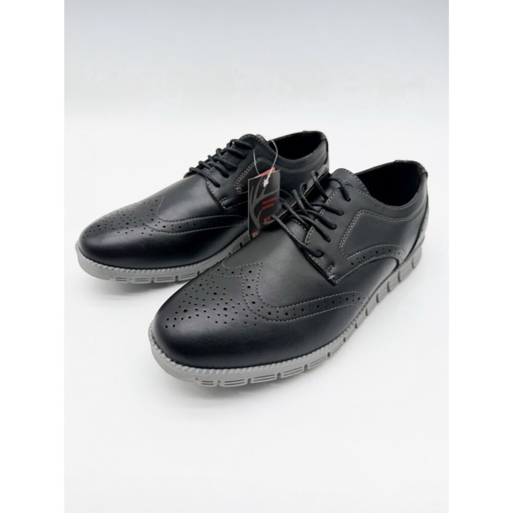 Deer Stags Corvallis Wingtip Oxford Dress Shoes Comfort Sole Black Gray 9.5 NEW